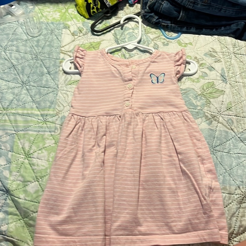 Pink and white striped dress